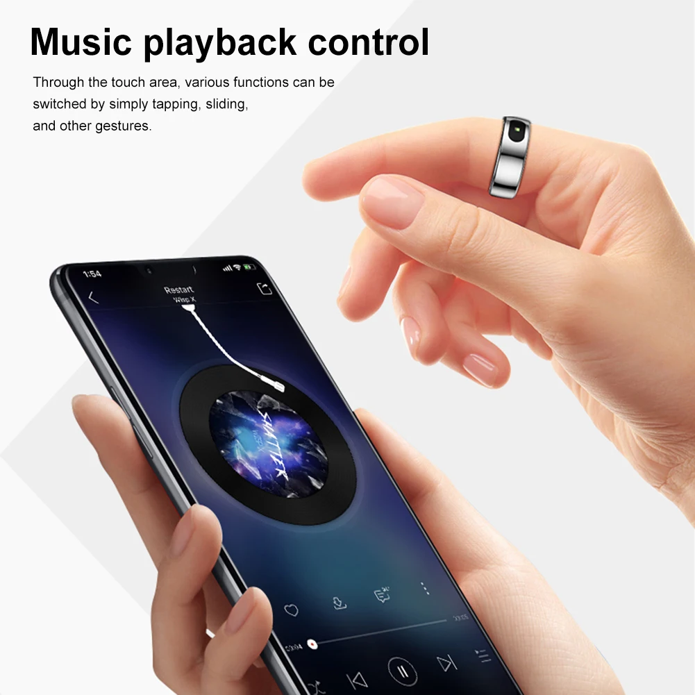 Smart Ring R08 Womens Men Electronic Smartring 5ATM Waterproof Blood Oxygen Pres