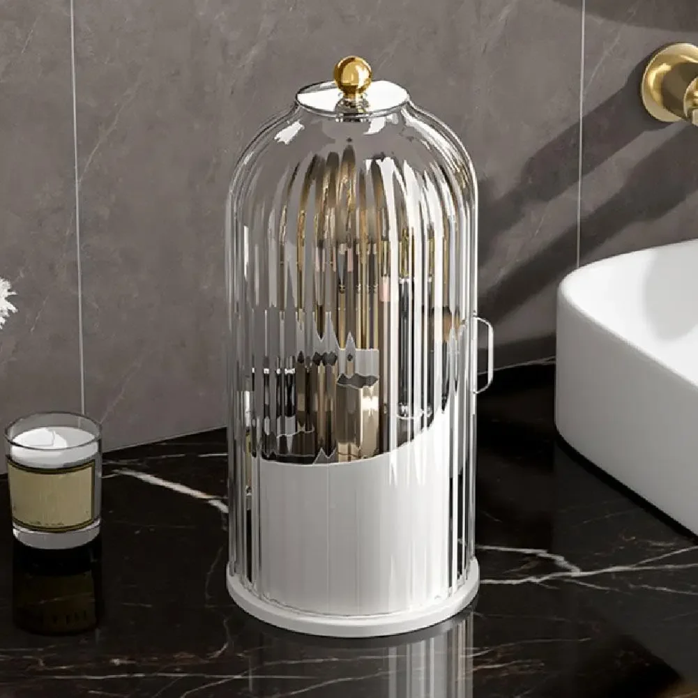 360° Rotating Concealed Toothbrush and Makeup Brush Holder with Sliding Lid