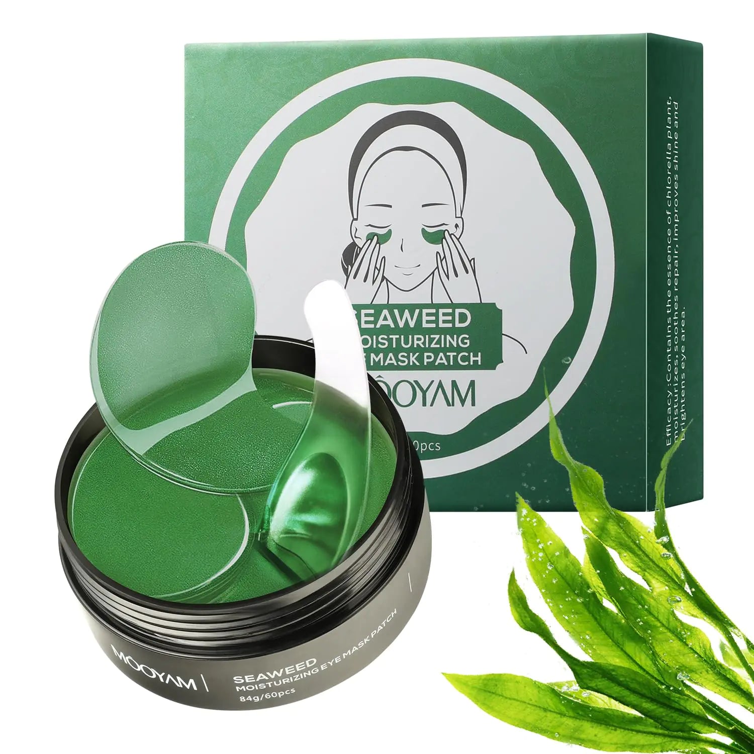 GUOYAOLIFU Under Eye Patch for Dark Circles and Puffy EyesHydrating Eye Masks Smooth Wrinkles and Under-eye EggMoisturizing Under Eye Pads For WomenSeaweed Eye Mask Patch-60 Pcs