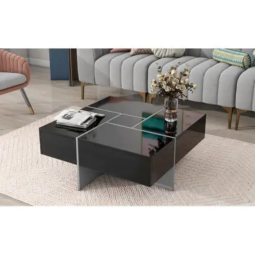 Sleek Square Coffee Table with Hidden Storage - Mohammad collection
