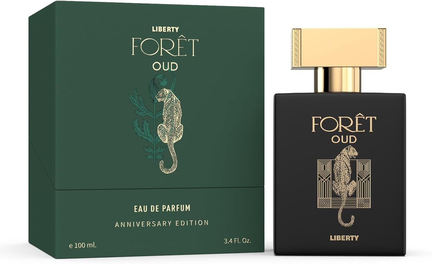 Oud Perfume for Men, 3.4 Oz Foret Oud Perfumes Anniversary Edition Long-Lasting Eau De Parfum, Luxury Woody Fragrance for Men, Perfume Spray
