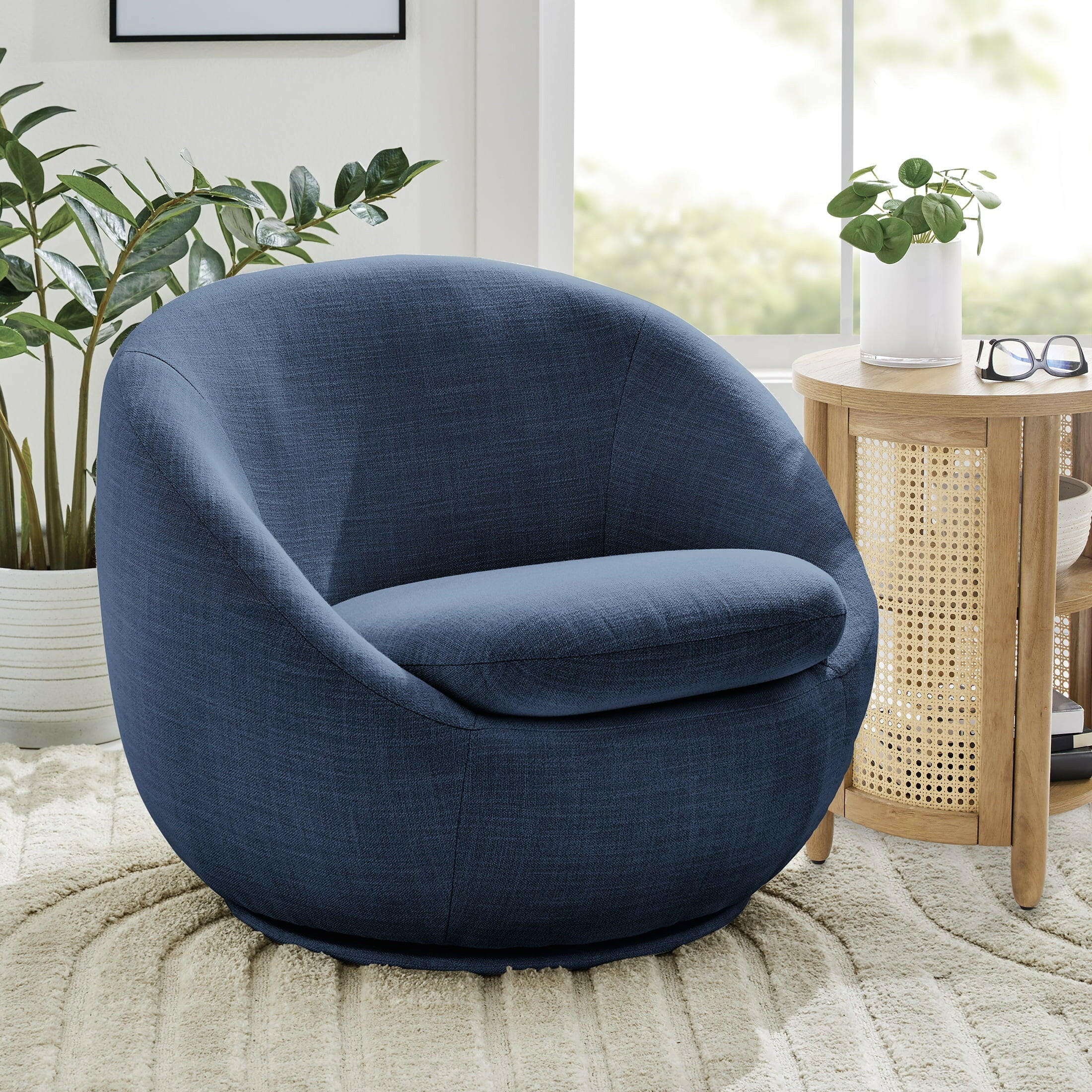 Mira Swivel Accent Chair, Cream