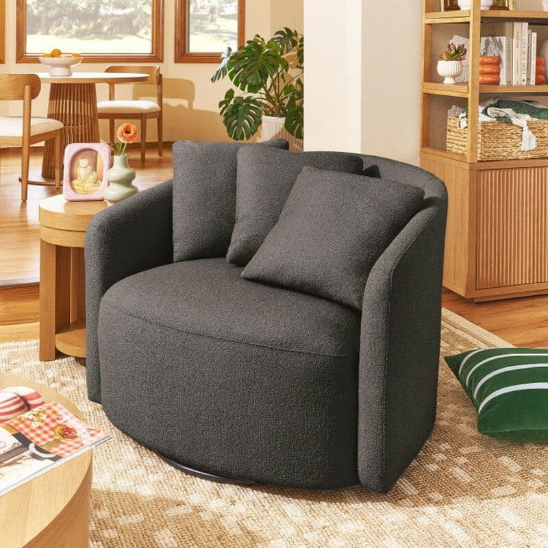 Drew Accent Chair by Drew Barrymore, Cream Boucle