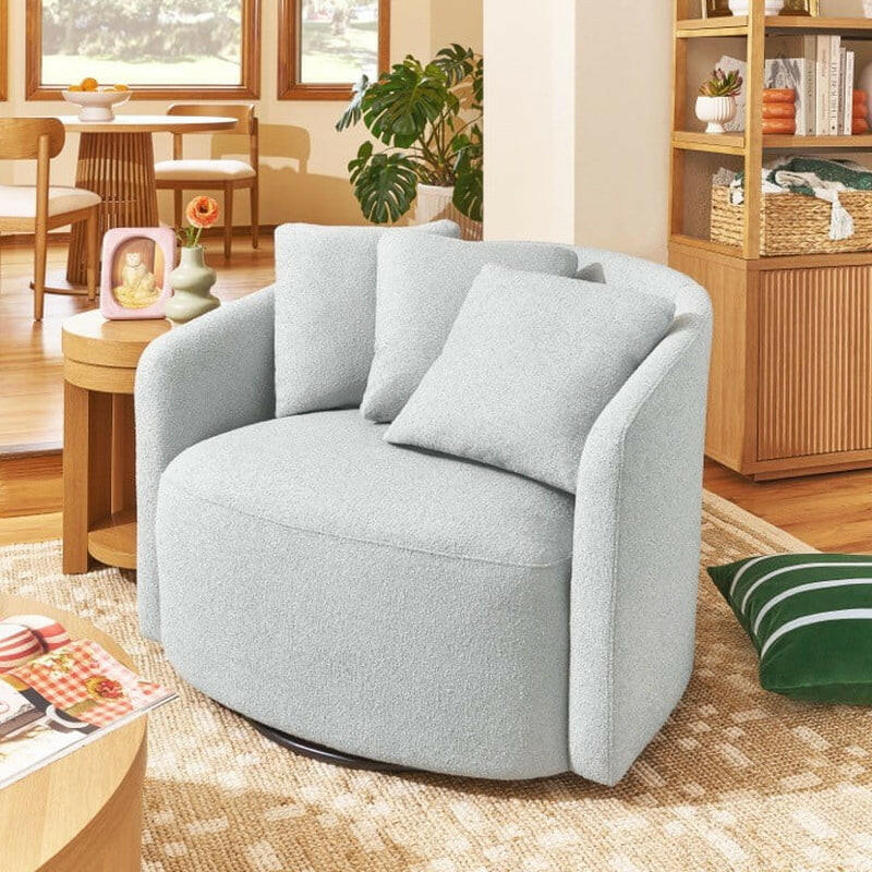 Drew Accent Chair by Drew Barrymore, Cream Boucle