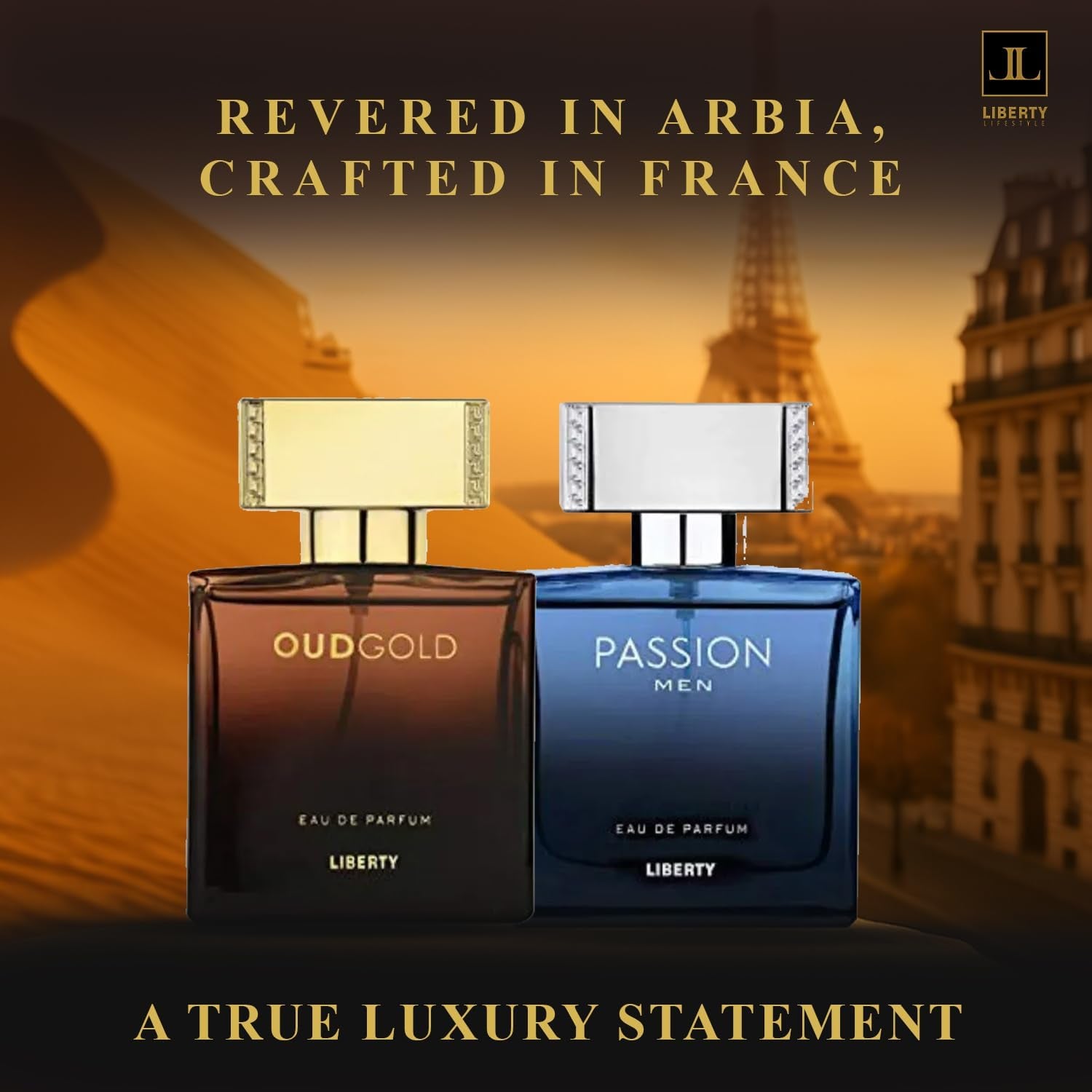 Luxury Perfume for Men Gift Set - Eau De Parfum (EDP) Spray Fragrances, Oudgold and Passion Scent (50Ml/1.7Oz Each), Designed in France, Long Lasting Smell