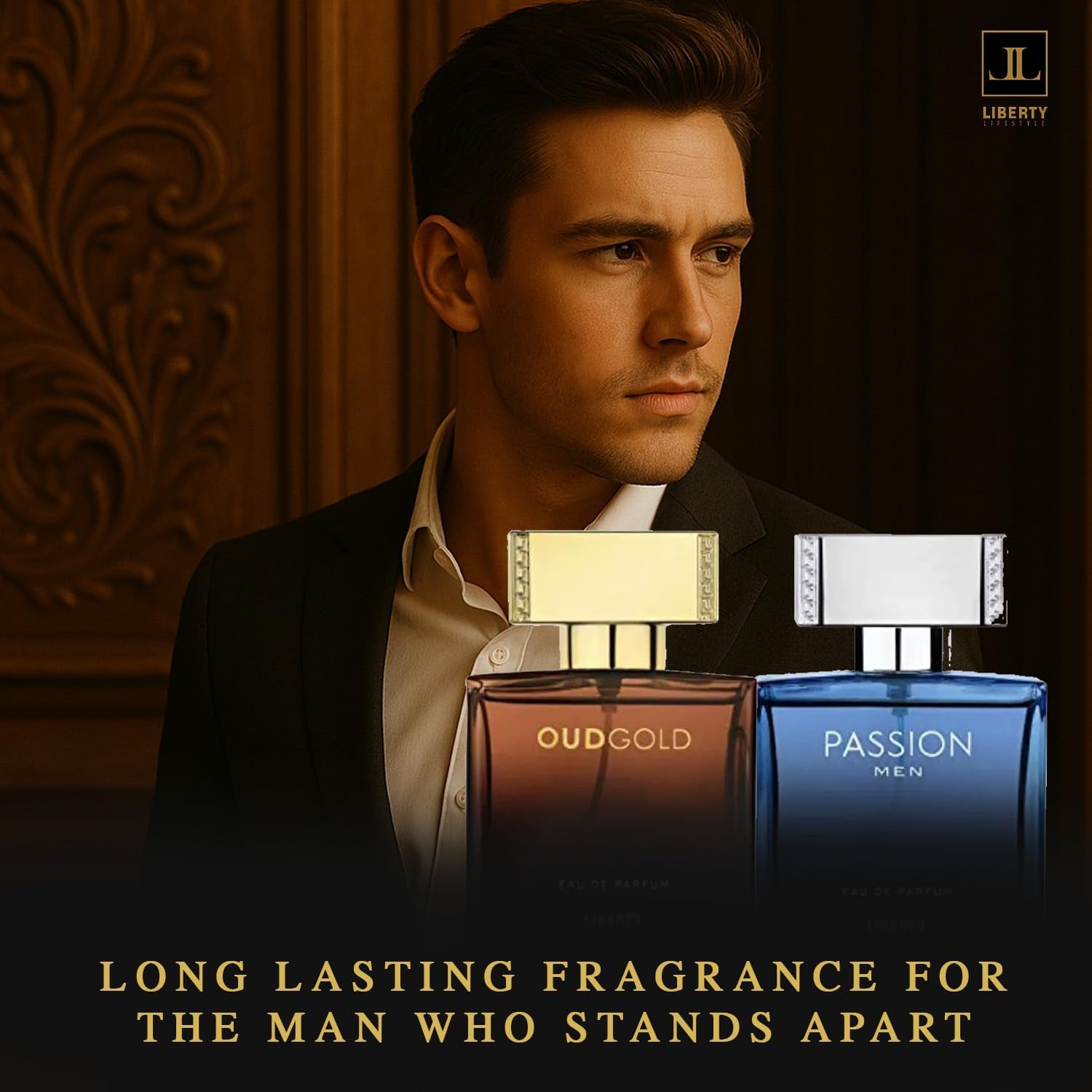 Luxury Perfume for Men Gift Set - Eau De Parfum (EDP) Spray Fragrances, Oudgold and Passion Scent (50Ml/1.7Oz Each), Designed in France, Long Lasting Smell