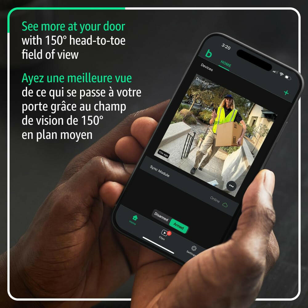 All-New Video Doorbell – Head-To-Toe HD View, Two-Year Battery, Simple Setup. Sync Module Core Included – System (Black)