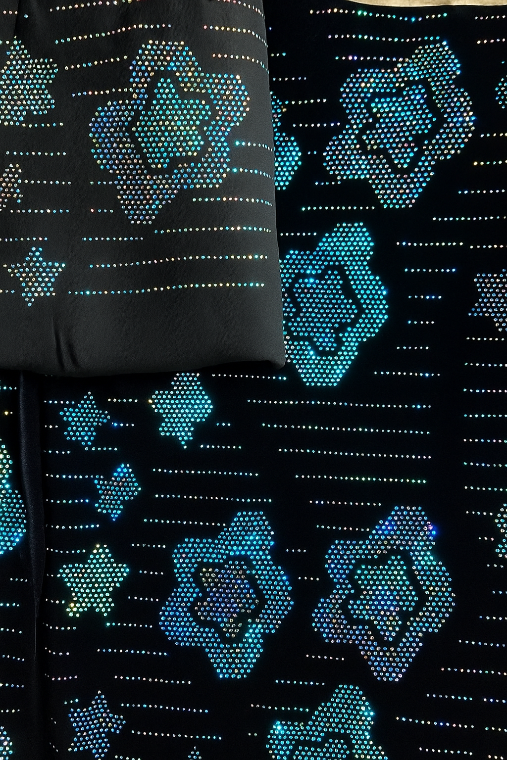 Luxury Velvet Stone Work Fabric 4 Royal Colors |Embellished with Rhinestones for Dresses & Occasions" - Mohammad collection