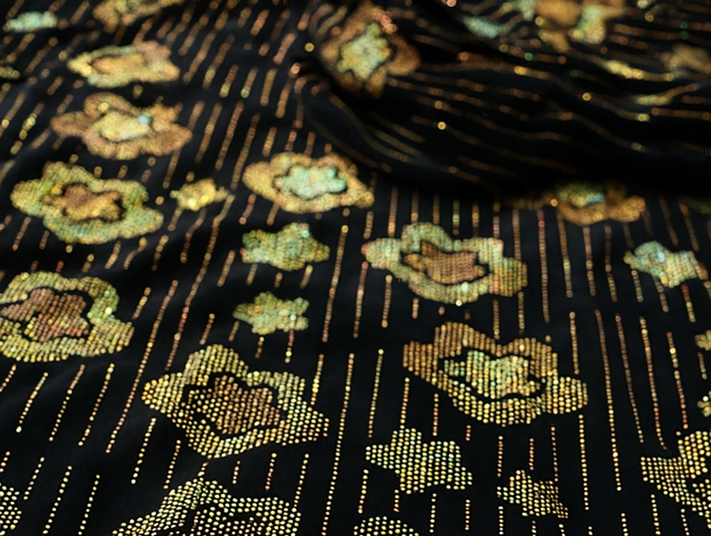 Luxury Velvet Stone Work Fabric 4 Royal Colors |Embellished with Rhinestones for Dresses & Occasions" - Mohammad collection