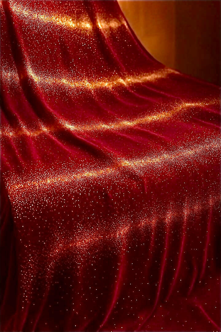 Royal Crimson Velvet with Golden Sparkle – 4 Meter Unstitched Fabric - Mohammad collection