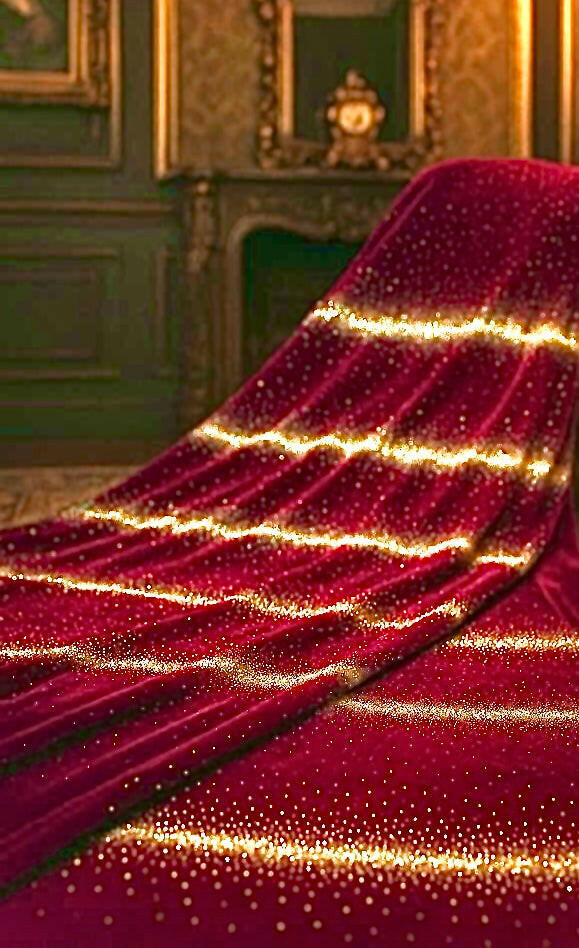 Royal Crimson Velvet with Golden Sparkle – 4 Meter Unstitched Fabric - Mohammad collection