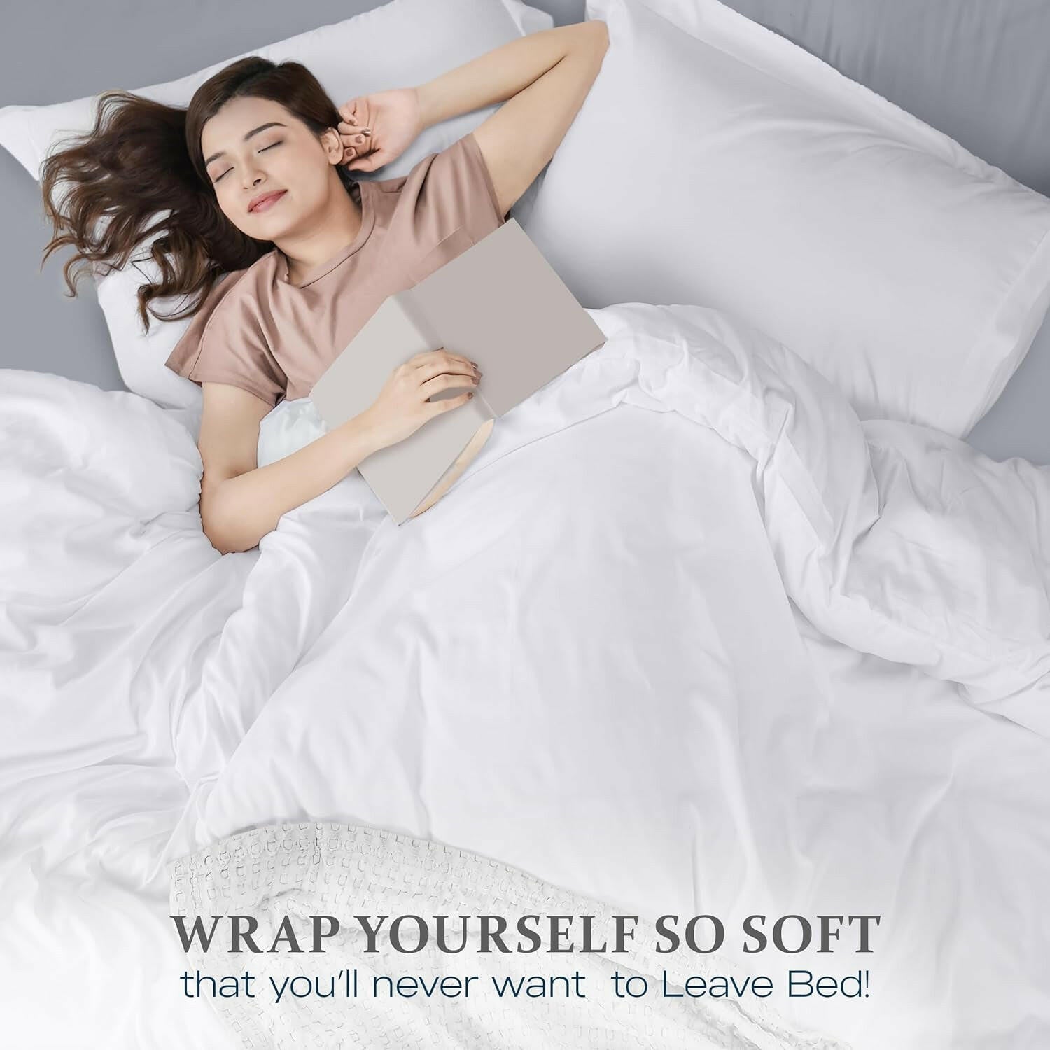 Duvet Cover Queen Size Set - 1 Duvet Cover with 2 Pillow Shams - 3 Pieces Comforter Cover with Zipper Closure - Soft Brushed Microfiber, 90 X 90 Inches (Queen, White)