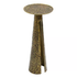 Arvyn 10 In. Antique Brass round Aluminum Cast Drink End Table with Embossed Tex