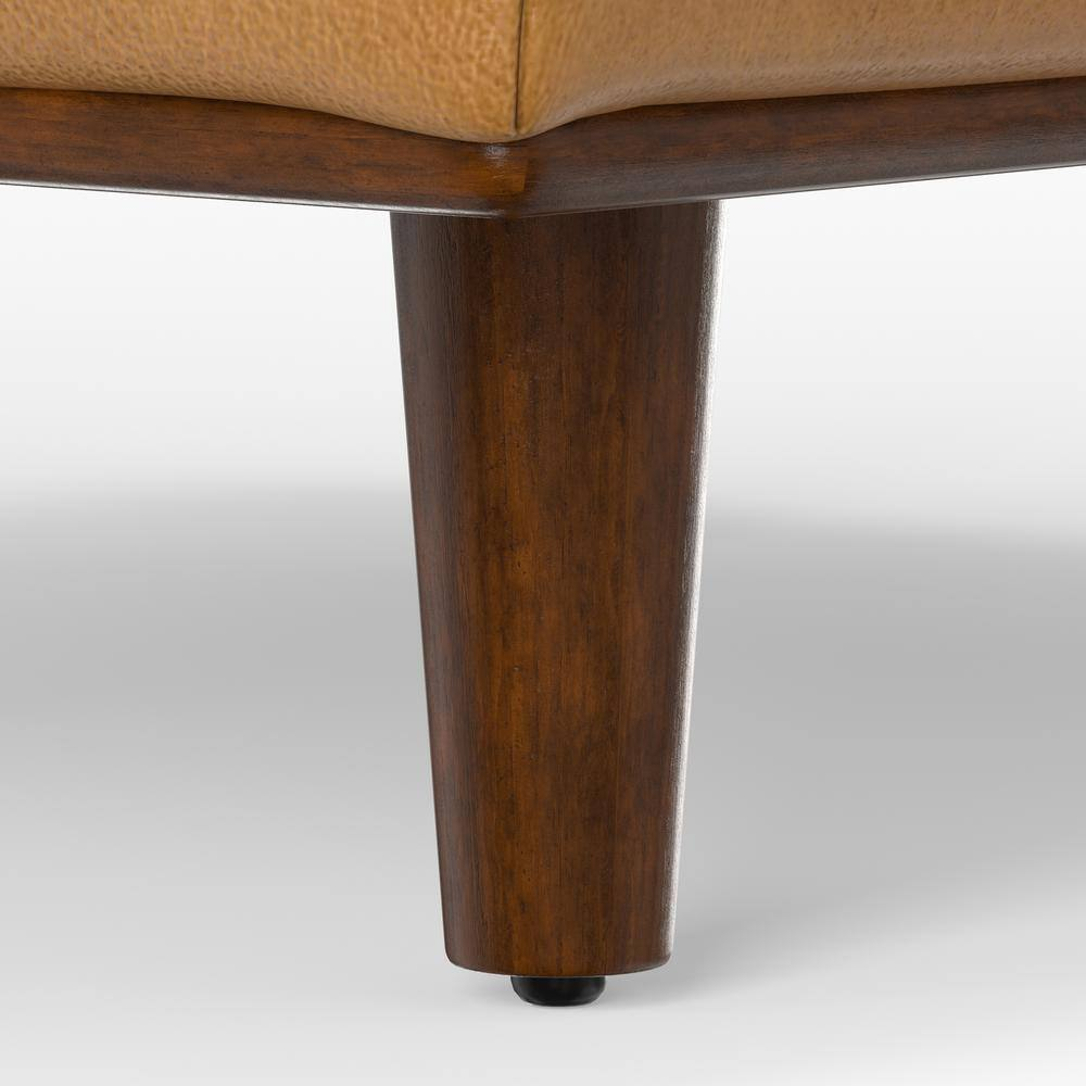 Morrison 33 In. Wide Mid-Century Modern Mid Century Genuine Leather Ottoman in S