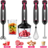 20-Speed 1000W Immersion Hand Blender with Turbo Mode and Chopper, Black