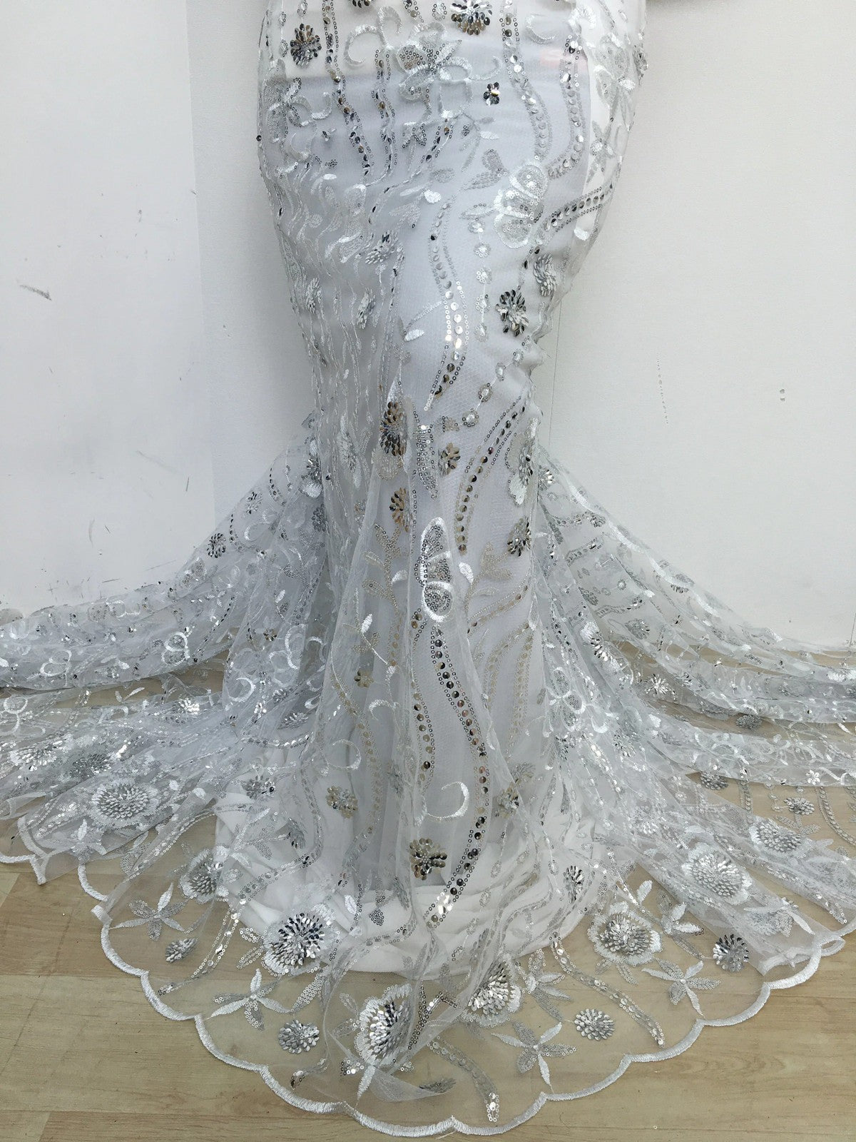 2025 African Sequins Mesh Lace Fabric High Quality Embroidered French Tulle Lace