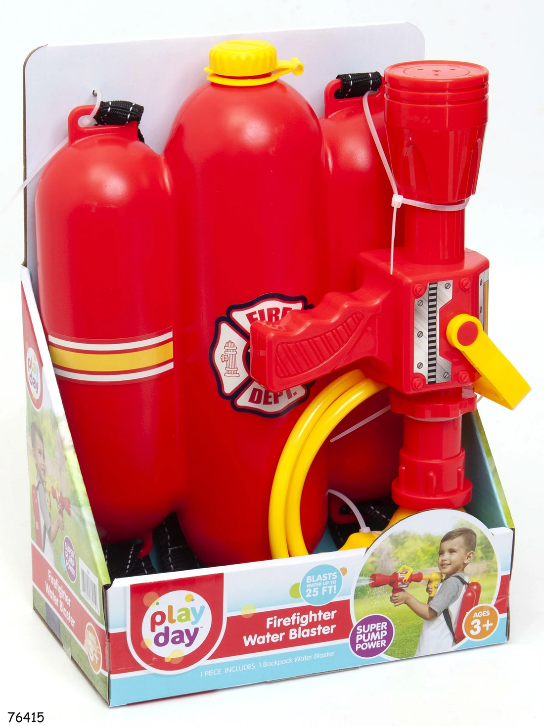 Firefighter Backpack Water Blaster – Firehose Role Play Toy for Outdoor Fun – Ag