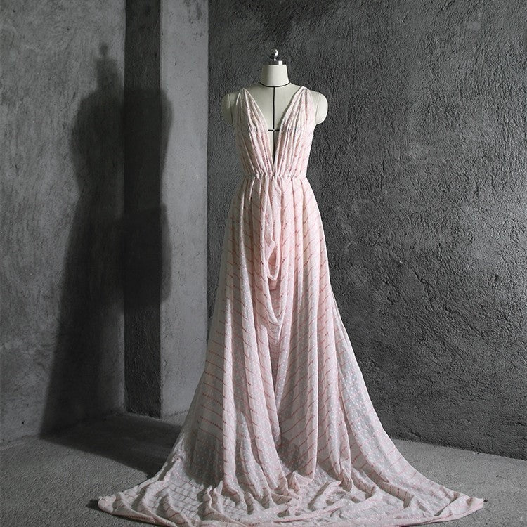 Hanfu Embroidery Flower High-end Chiffon Fabric Dress Clothing