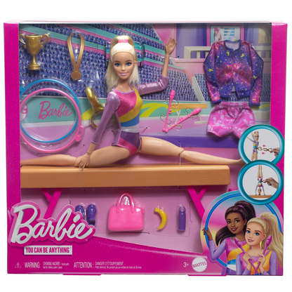Gymnastics Playset with Blonde Fashion Doll, Balance Beam and Accessories, 3 Yea