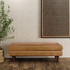 Morrison 49 In. Wide Mid-Century Modern Genuine Leather Large Rectangular Ottoma