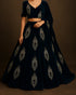 Twin Glamour – Midnight Black & Ash Grey Velvet with Rhinestone Motifs