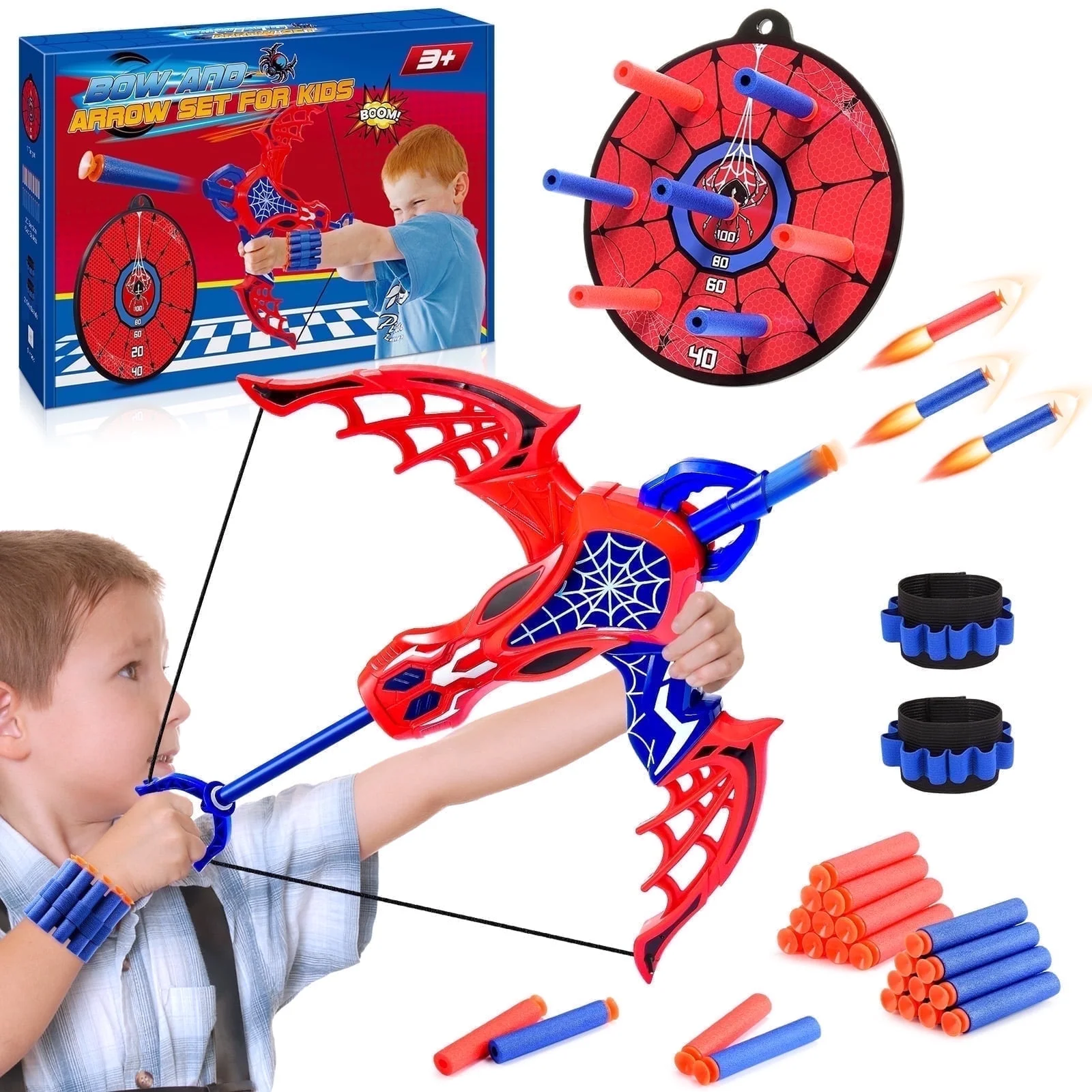 Bow and Arrow Set for Kids, Outdoor Toys Archery Set for 3-12 Year Old Kids Boys