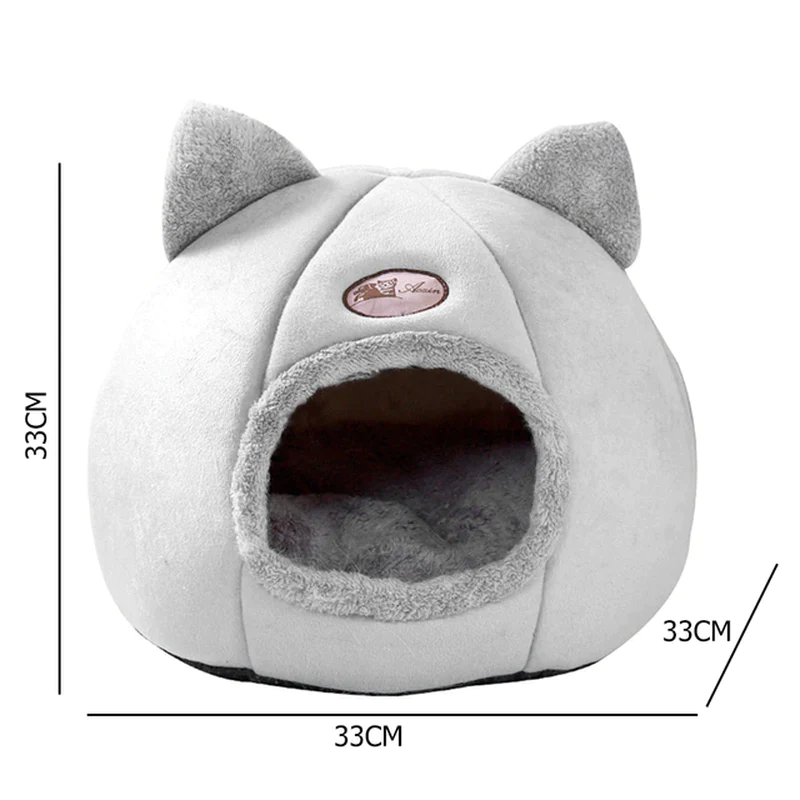 Cozy Winter Cat Bed and Small Dog House Tent for Indoor Pets