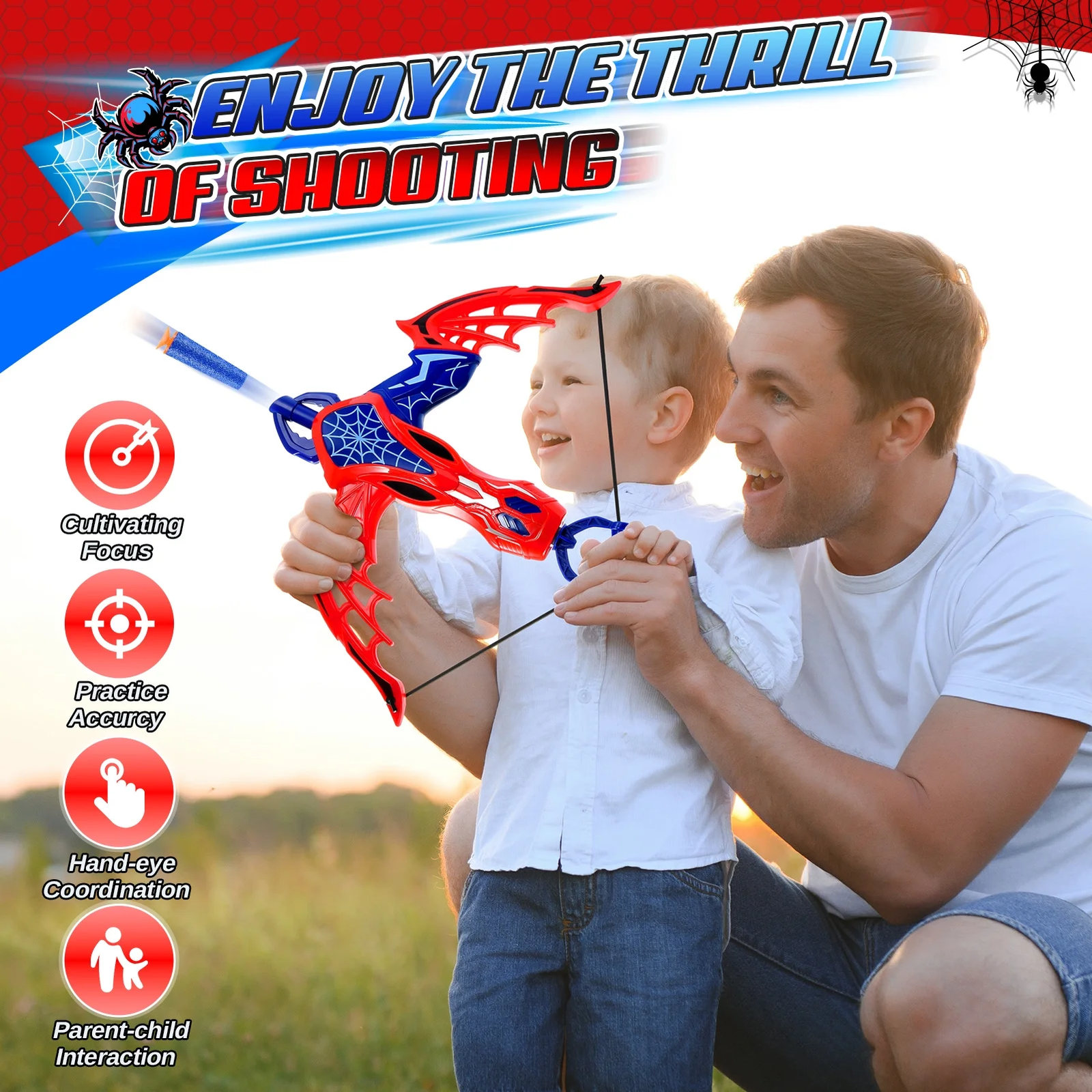 Bow and Arrow Set for Kids, Outdoor Toys Archery Set for 3-12 Year Old Kids Boys