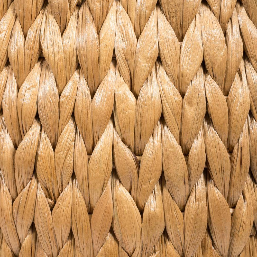 Colt 17 In. Coastal Bohemian Handwoven Hyacinth Storage Stool with Lid, Natural