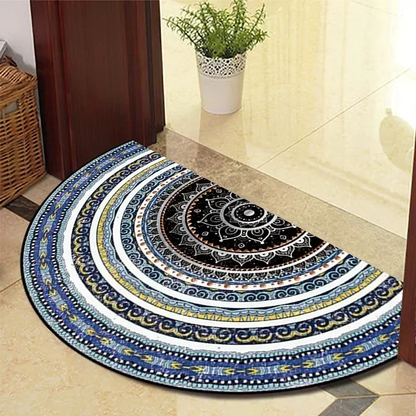 European Style Semi-Circular Retro Door Rug for Living Room Decor