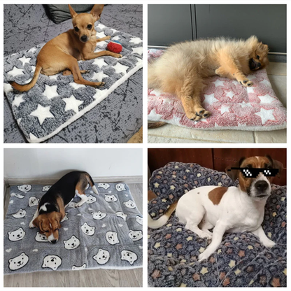 Luxury Thickened Flannel Pet Blanket for Dogs and Cats - Cozy Sleep Mat