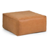 Brody Boho Square Large Square Coffee Table Pouf in Distressed Brown Faux Leathe