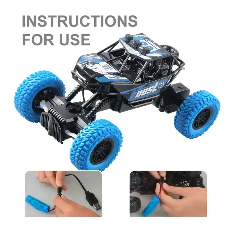 High-Speed Remote Control Off-Road Cars with LED Lights for Kids