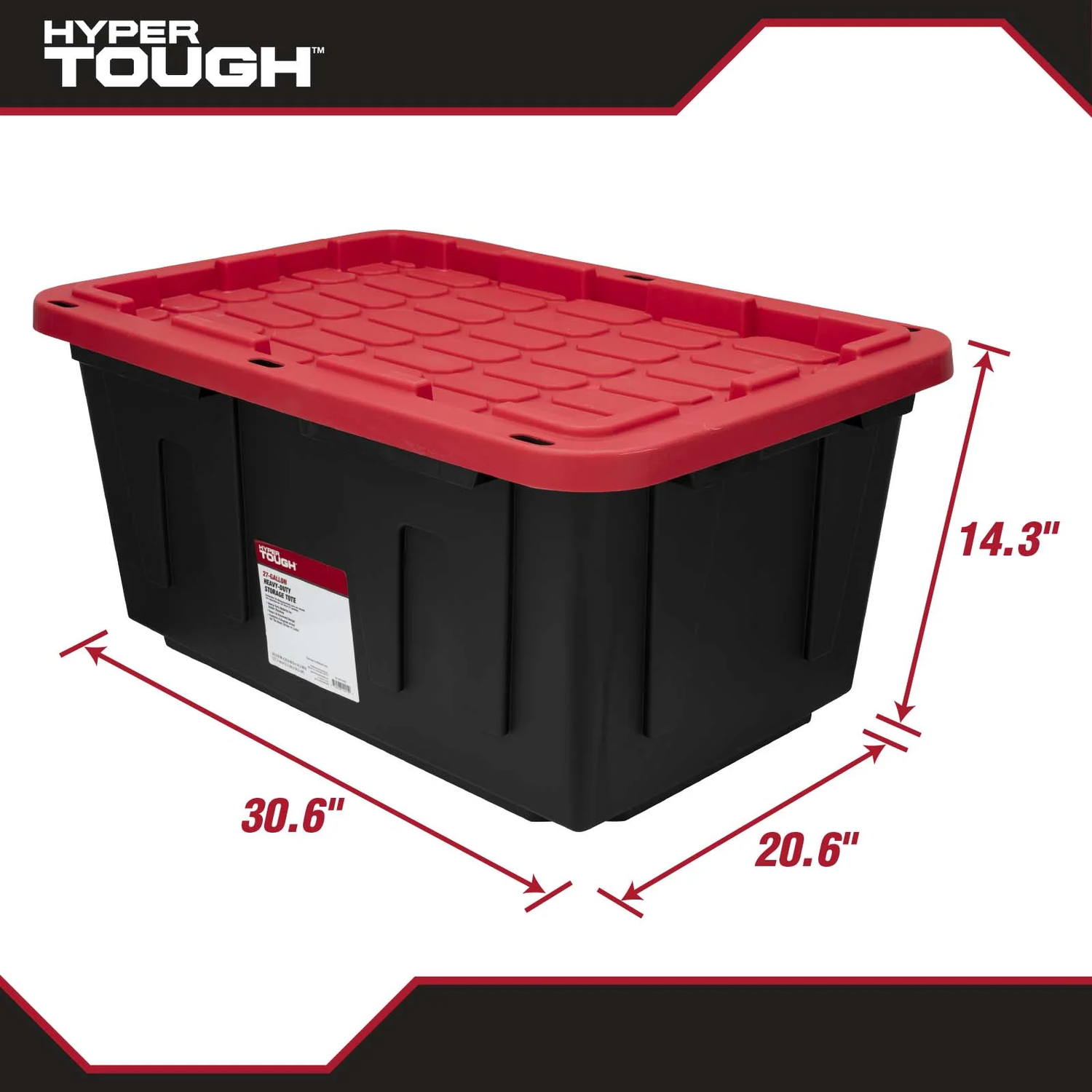 Large Storage Bin, 27 Gallon Plastic Storage Container with Snap-On Lid, Black a