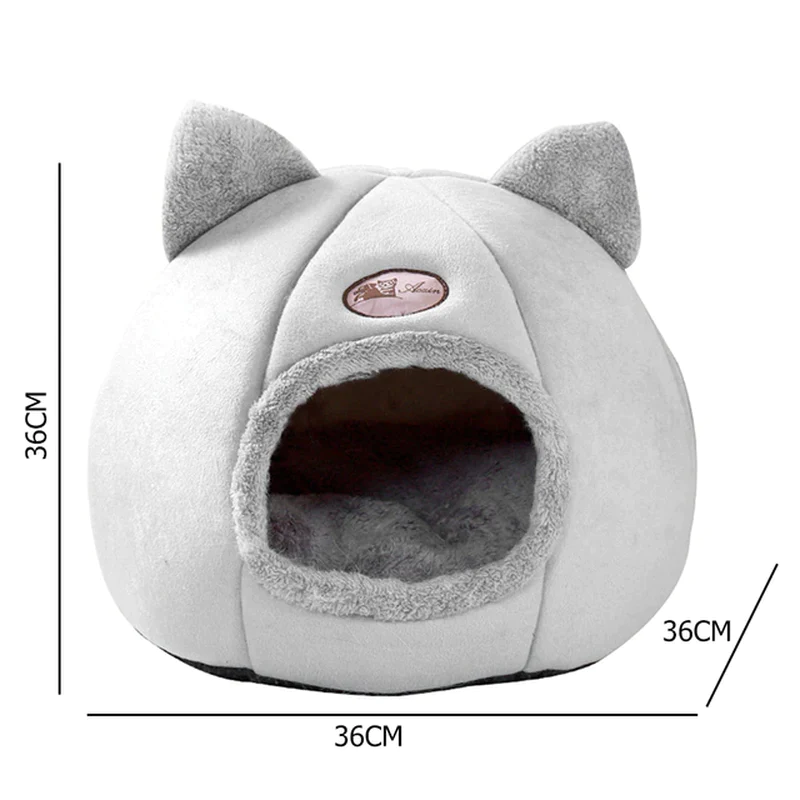 Cozy Winter Cat Bed and Small Dog House Tent for Indoor Pets