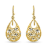 925 Sterling Silver Yellow-Gold Plated Hypoallergenic Diamond-Cut Turkish Drop D