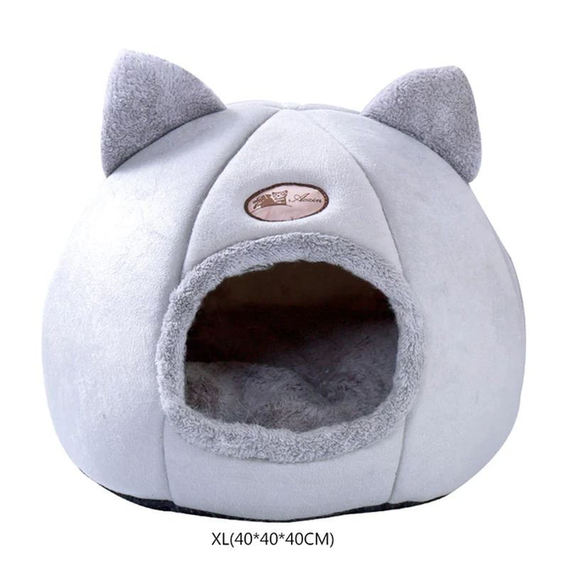 Cozy Winter Cat Bed and Small Dog House Tent for Indoor Pets