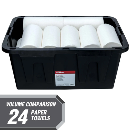 Large Storage Bin, 27 Gallon Plastic Storage Container with Snap-On Lid, Black a
