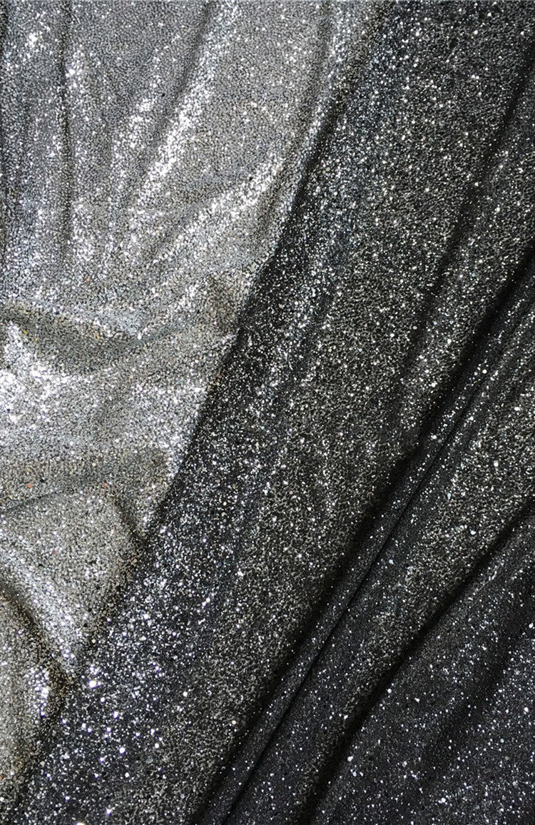 Bright And Full Version Of Black Gold Black Silver Hot Sequined Fabric