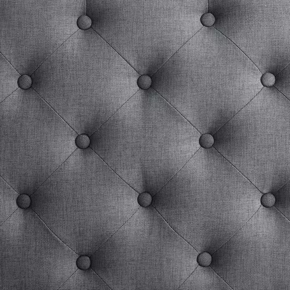 Isabelle Charcoal Gray Polyester Fabric Tufted Square Accent 34.6 In. Ottoman