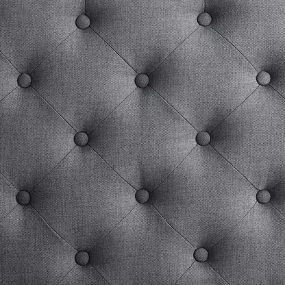 Isabelle Charcoal Gray Polyester Fabric Tufted Square Accent 34.6 In. Ottoman