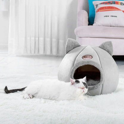 Cozy Winter Cat Bed and Small Dog House Tent for Indoor Pets