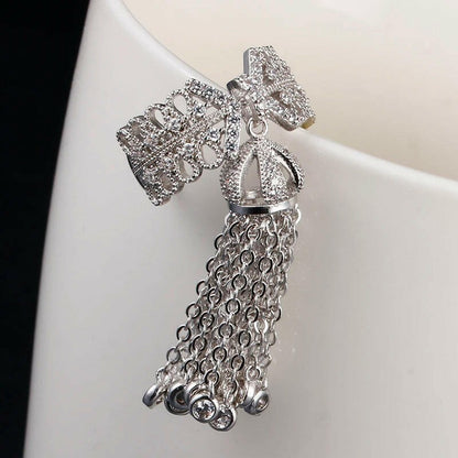 Famous Brand Royal Tassel Rings for Women Inlay Cubic Zirconia Adjustable Crown