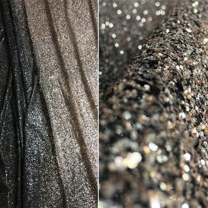 Bright And Full Version Of Black Gold Black Silver Hot Sequined Fabric