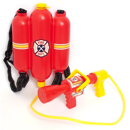 Firefighter Backpack Water Blaster – Firehose Role Play Toy for Outdoor Fun – Ag