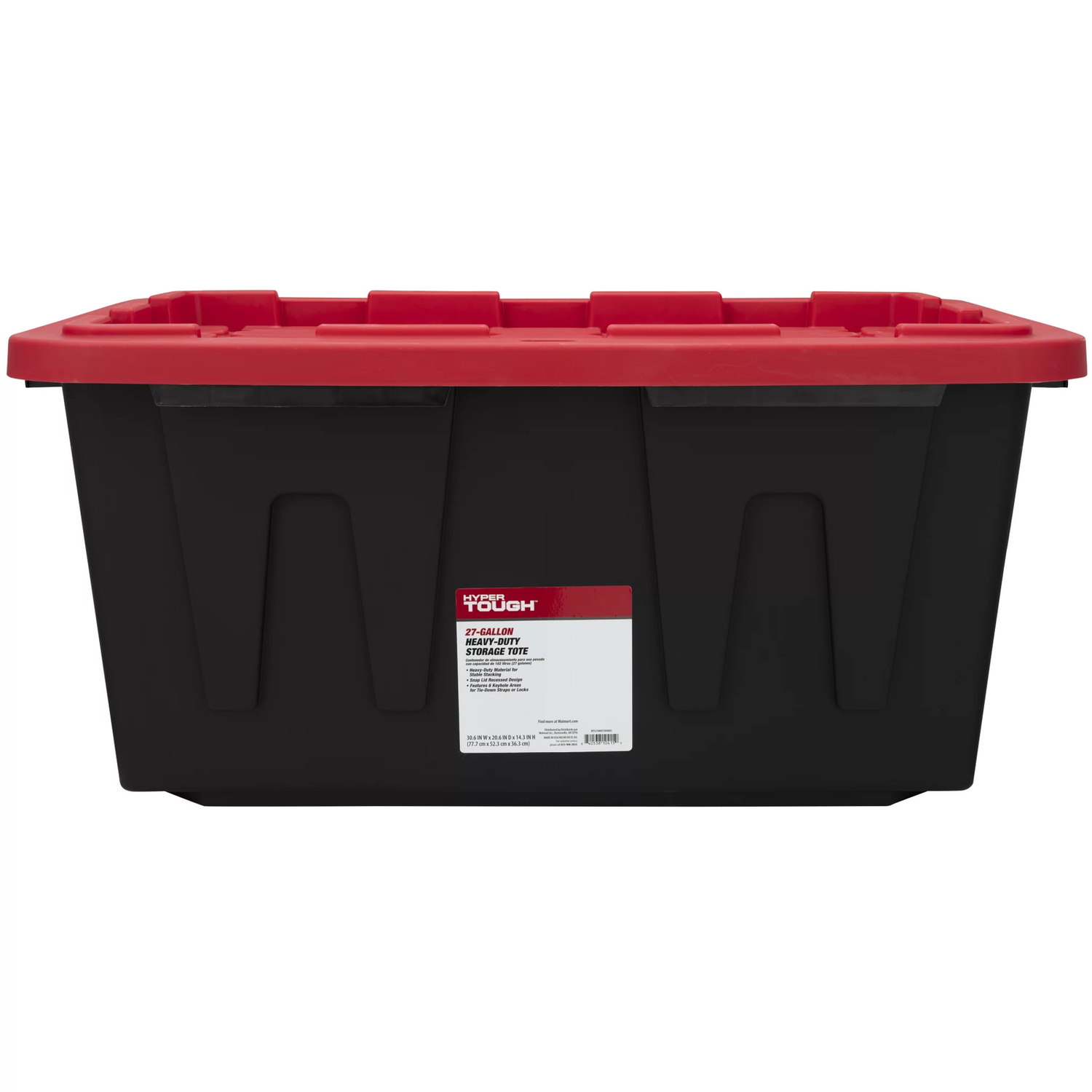 Large Storage Bin, 27 Gallon Plastic Storage Container with Snap-On Lid, Black a