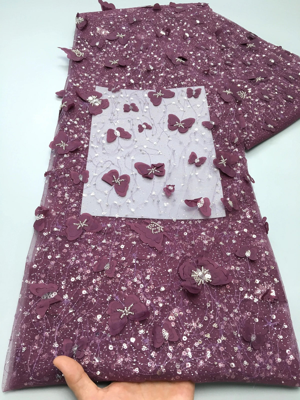 Exquisite African Tulle Lace Fabric - 5 Yards of Premium Nigerian French Mesh