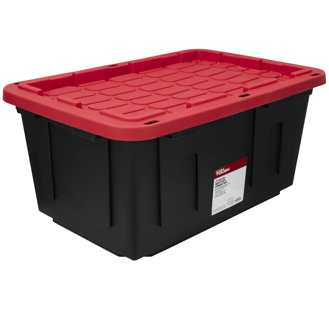 Large Storage Bin, 27 Gallon Plastic Storage Container with Snap-On Lid, Black a