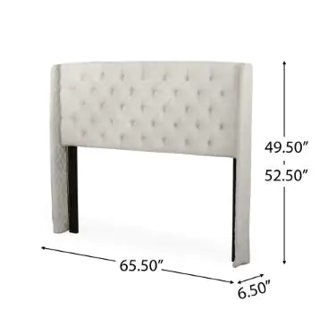 Elegant Fabric Wingback Headboard