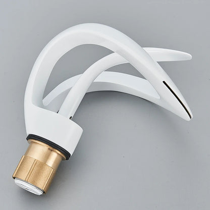 Solid Brass Waterfall Basin Faucet Single Handle Hot Cold Water Mixer Tap For Bathroom Sink